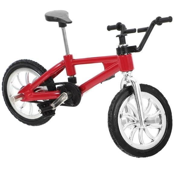 Supvox Doll House Miniatures Bicycles Mini Simulated Bike Red Alloy Micro Scene Decoration 1Pack