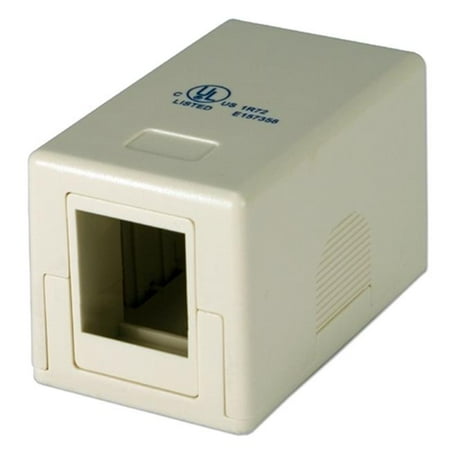 Communications Single Port - Single Port Beige Surface Mount Box for CAT5 Keystone Jack