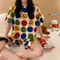 thumbnail image 3 of Pijamas de mujer de verano de manga corta finos y dulces para niñas, traje de estudiante, ropa de casa de verano de talla grande linda, 3 of 6