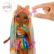 Rainbow High Hair Chalk & Style Meline – Rainbow & Gold 11” Doll, Washable Rainbow Hair Chalk