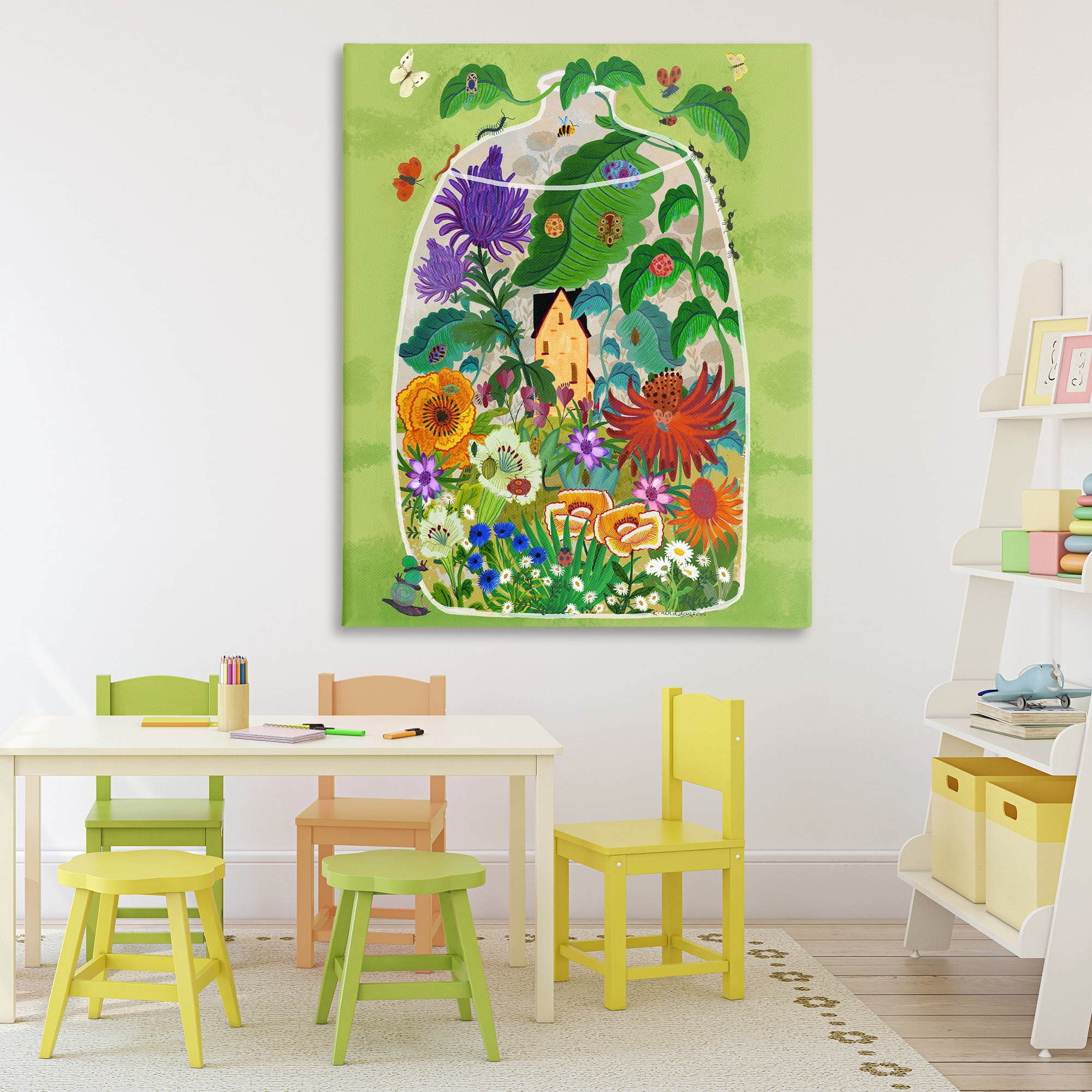 Stupell Industries Terrarium Bug Garden Canvas Wall Art, design by Kay Widdowson