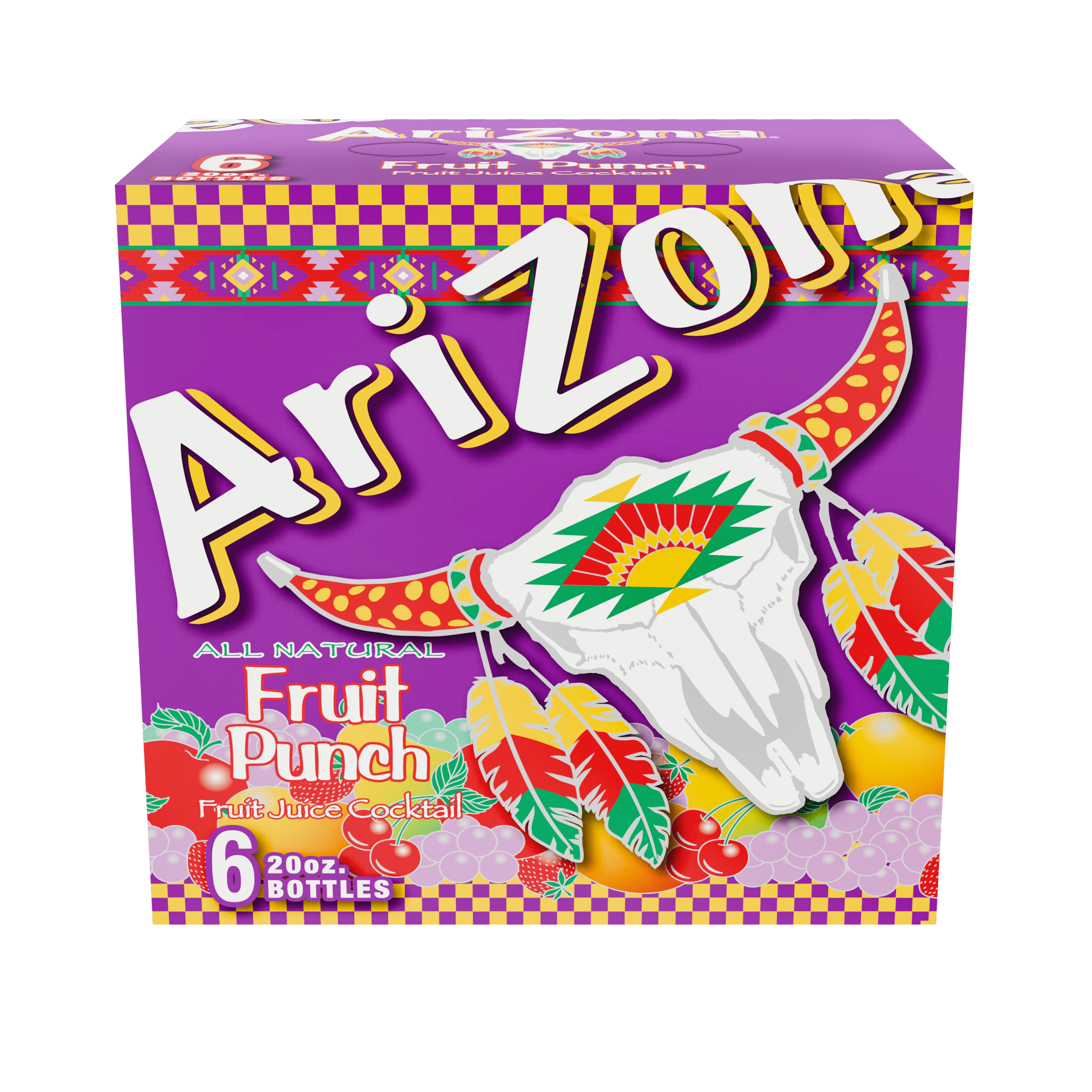 (2 pack) AriZona Fruit Punch Juice Cocktail - Tall Boy 20 fl oz (pack of 6)
