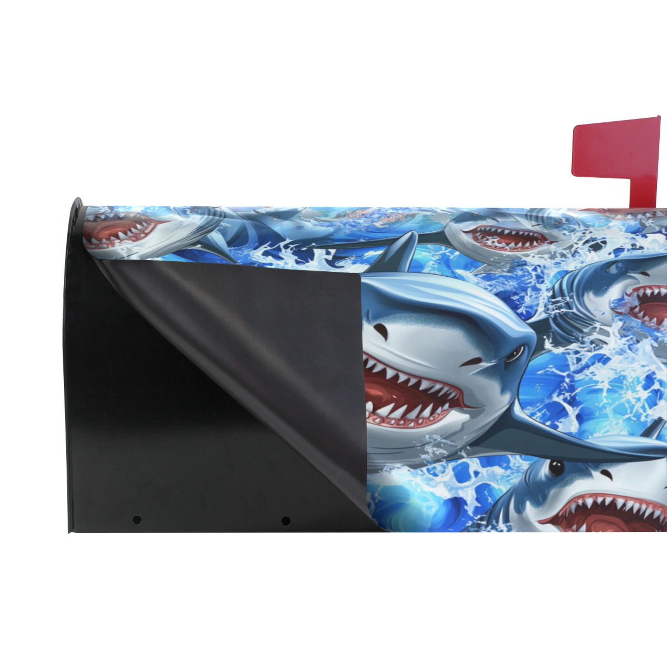 Magnetic PVC Mailbox Cover Shark Pattern, 25.4" x 20.7" Large, Waterproof UV Resistant