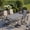 Gray Table-Gray Chairs, variant on Vicllax 7Piece Outdoor Patio Dining Set, 63 Inch Rectangle Table with Umbrella Hole and All-Weather Patio Swivel Chairs set of 6, Black Table and Blue Chairs
