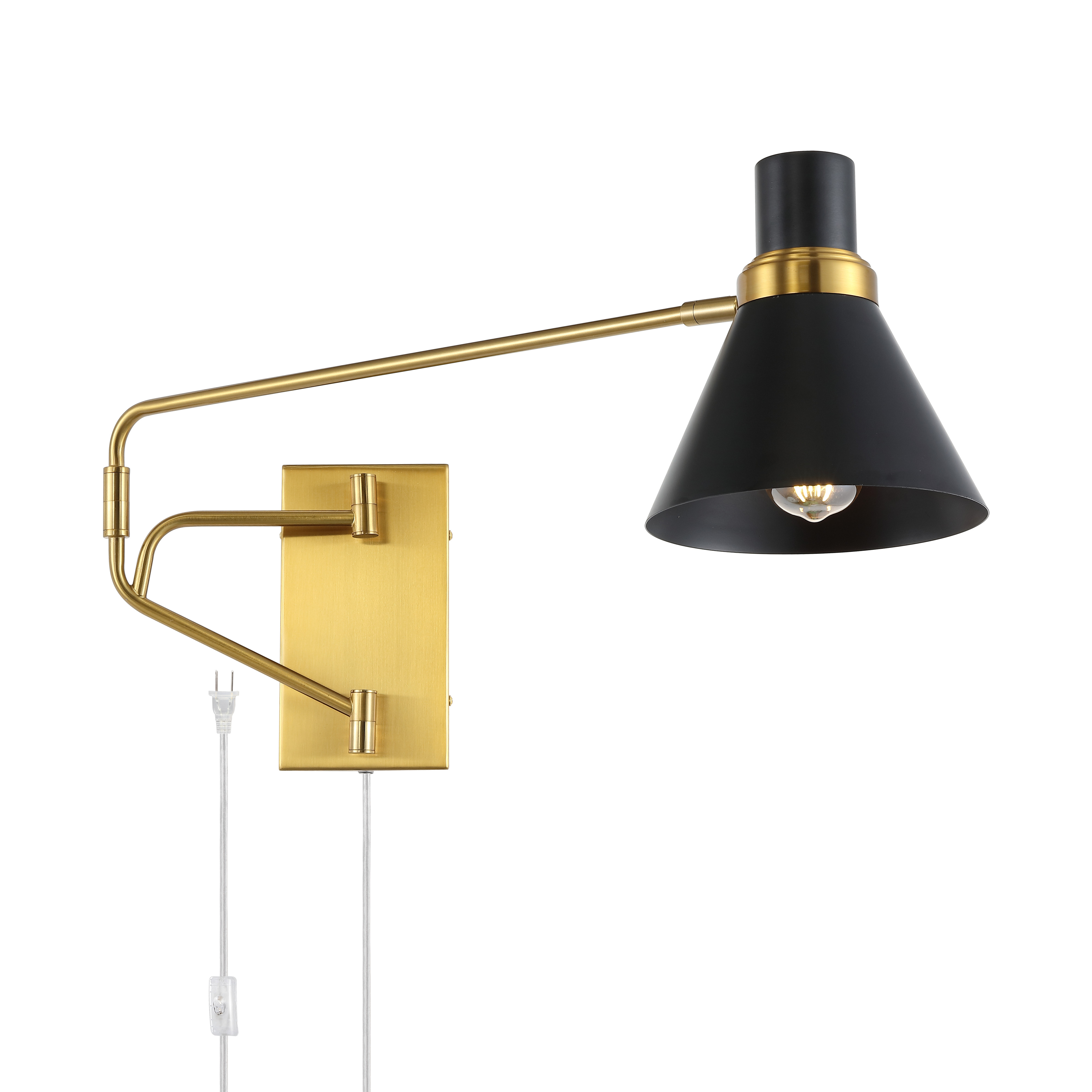 Safavieh Cleome Contemporary LED Brass/Black Wall Sconce