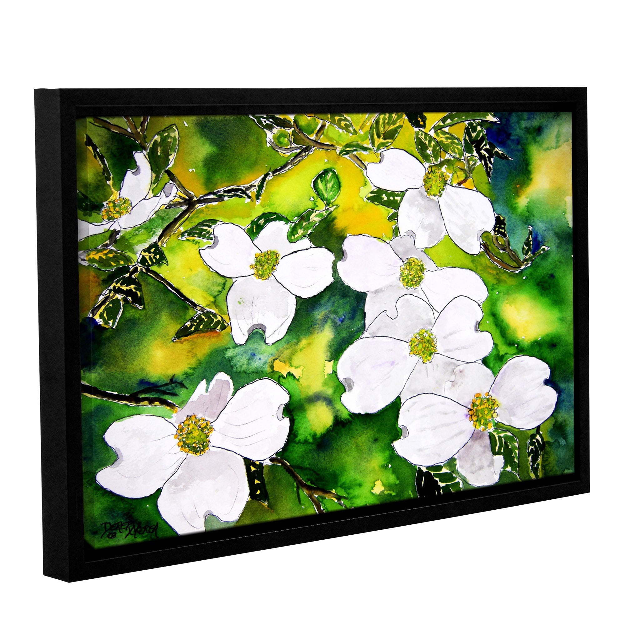 ArtWall Derek Mccrea "Dogwood Tree Flowers" Gallery-wrapped Floater-framed Canvas