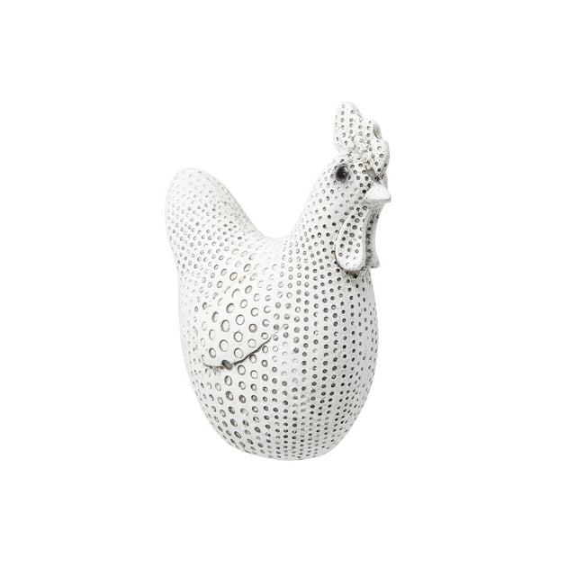 Sagebrook Home Gray Spotted Chicken 5", Novelty, Polyresin, Contemporary, 4"L X 2"W X 5"H, Solid Color