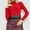 Red, variant on Drses Women's 2024 Fall Long Sleeve Ribbed Knit Sweater - Low Mock Neck Slim Fit Tee Top