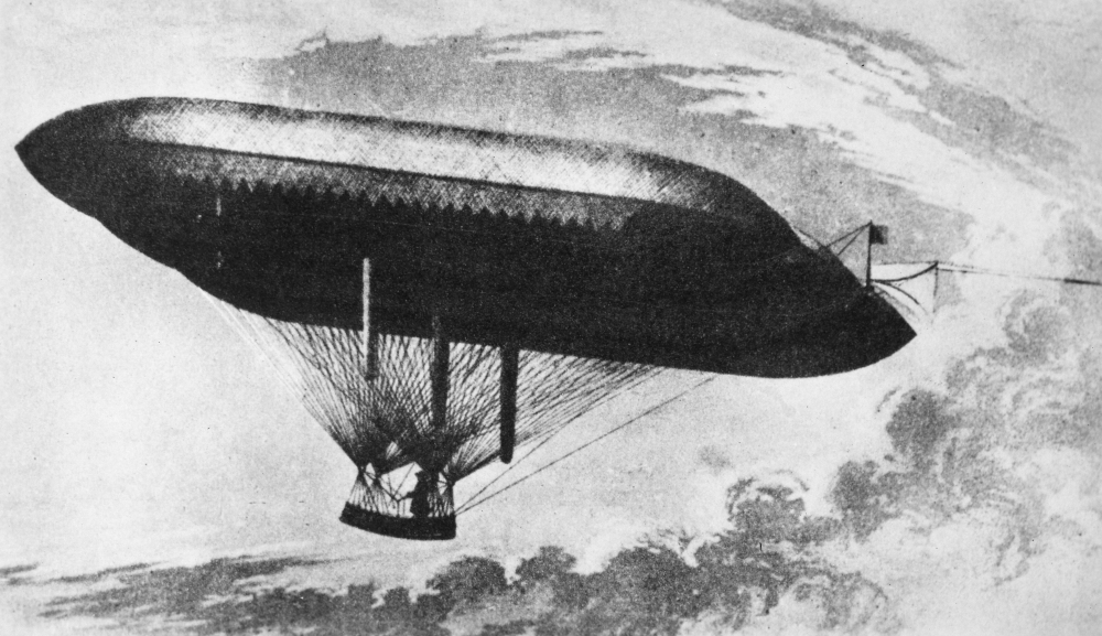 Solomon Andrews' Airship. Nthe First Steerable Airship In Flight