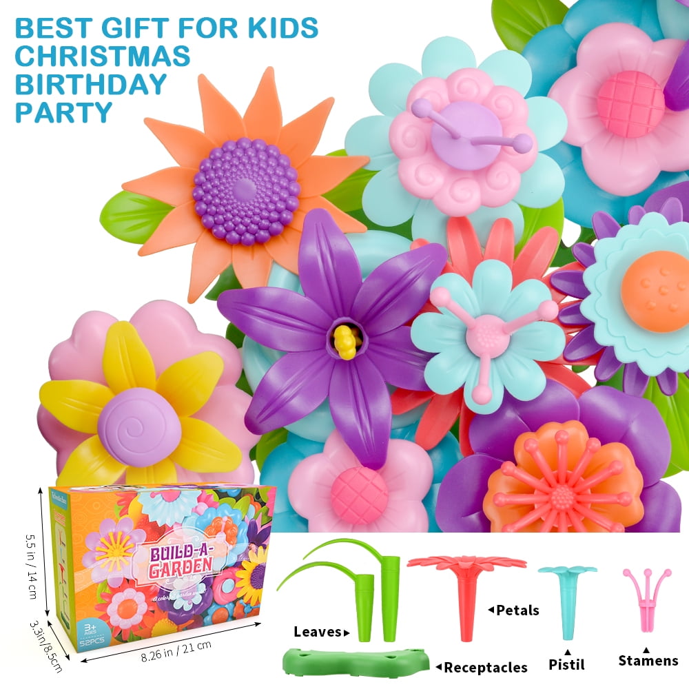Dream Fun Gifts for 3 4 5 6 Year Old Girls Boy Kids Toys 4 5 6 7 Year Old Girl Toddler Gift Ideas Arts and Crafts for Kids DIY Flower Garden Building