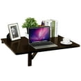 thumbnail image 2 of Patiojoy Table Murale Rabattable Pliante Gain de Place Bureau Suspendu pour Ordinateur Portable Marron, 2 of 8