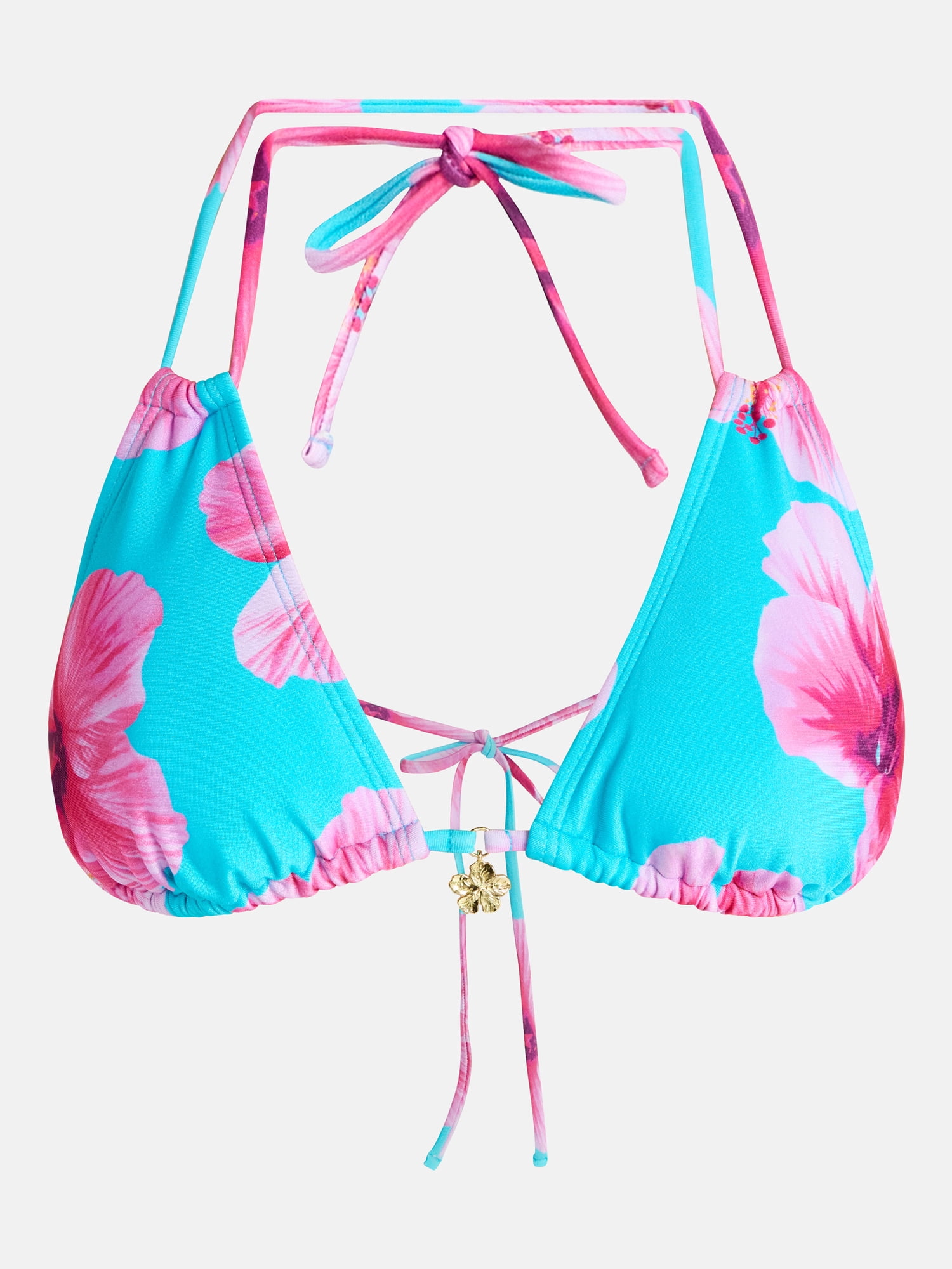 No Boundaries Triangle Halter Bikini Top, Women's XXS-XXL