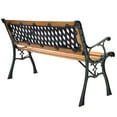 thumbnail image 4 of Topbuy Garden Metal Bench Porch Path Hardwood Chair for Patio Park  Outdoor Deck, 4 of 9