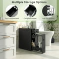 thumbnail image 6 of Costway Bathroom Floor Cabinet Toilet Narrow Storage Organizer with Flip Home Black, 6 of 10