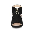 thumbnail image 6 of BLISSFUL STEP Women's Heels Front Zipped Slingback Chunky Heel Sandals Black 7, 6 of 7