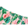 thumbnail image 5 of Beezizac Silky Satin Pajama for Girls - Tropical Flower Coat Style Button Down 2-PC Short Sleeves & Pants Set Size 6-16, 5 of 7