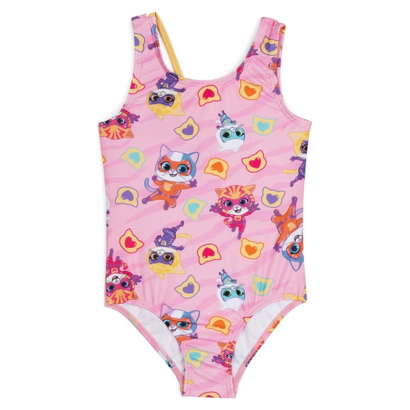 Traje de baño Disney Super Kitties para niña pequeña con UPF 50+