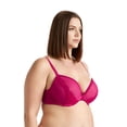 thumbnail image 2 of Curve Muse Women Plus Size Underwire Add 1 and a Half Cup Push Up Lace Mesh Bra-2PK-White,Fushia-38C, 2 of 6