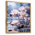 thumbnail image 2 of Designart "Egypt Lotus flowers I" Floral Floater Framed Canvas Wall Art, 2 of 7