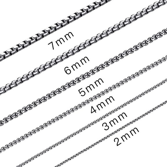 Stainless Steel Rolo Chain Necklace Square Rolo Chains for Men Women 5mm wide 32 Inches