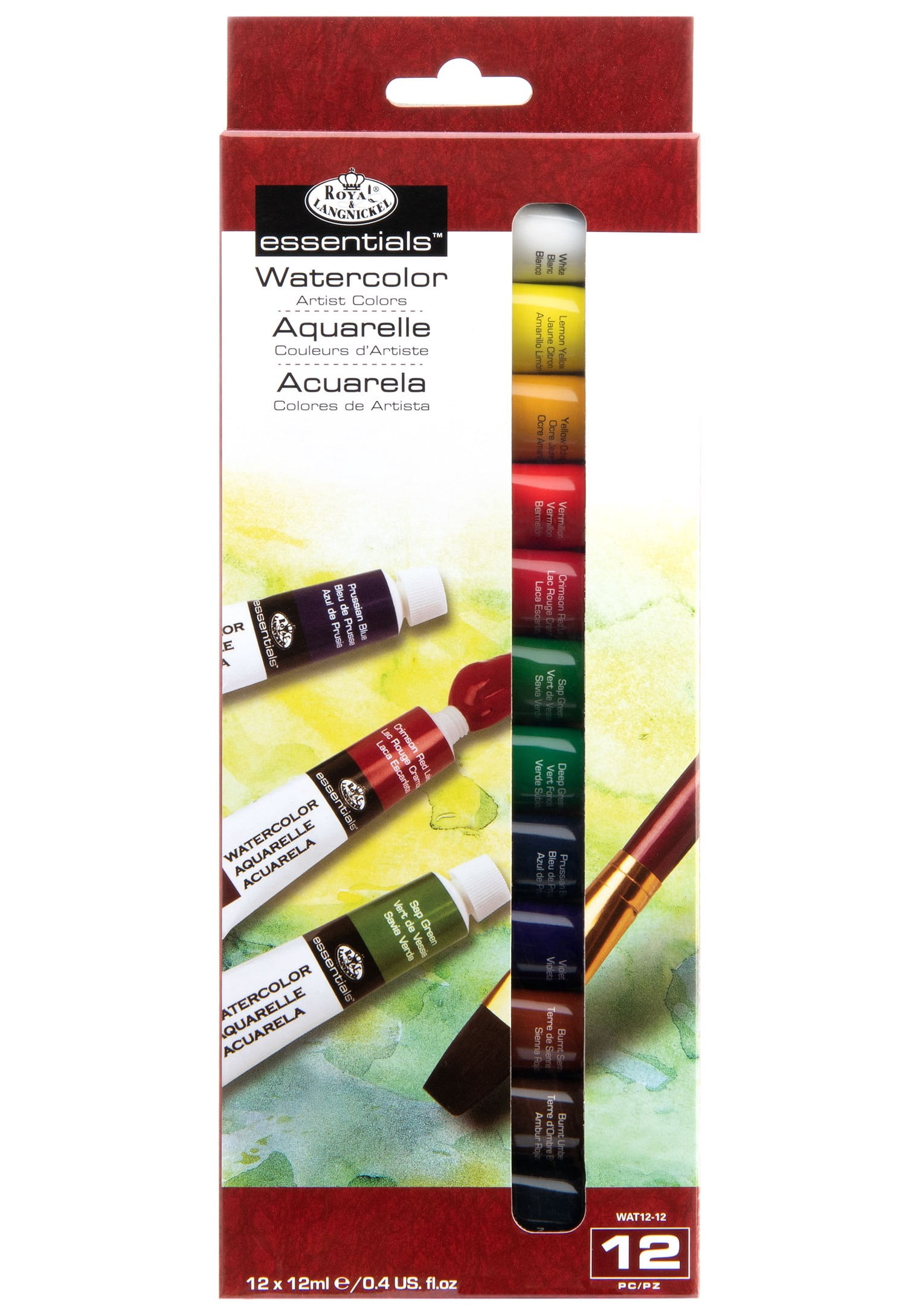 (3 pack) Royal & Langnickel Essentials 12ml Assorted Colors Watercolor Artist Paint 12 Pack