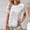 White, variant on Women Lace Crochet Shirt Short Sleeve Crew Neck Double Layer Oversized Daily Wear Summer Breathable Soft Tee Comfort Casual Elegant Top