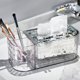 thumbnail image 1 of Caja de pañuelos multifuncional con compartimentos de almacenamiento | Organizador de plástico blanco para el hogar, la oficina, el coche | Diseño de compartimentos para pañuelos y accesorios, 1 of 6