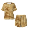 thumbnail image 4 of Picia Retro Palm Tree Pajamas Sets for Women Soft Short-Sleeved Pjs with Lounge Shorts Two Piece Sleepwear-4X-Large, 4 of 9