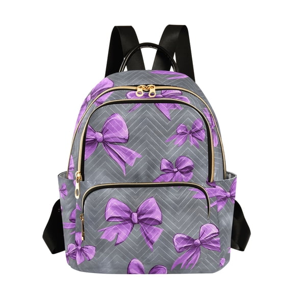 ALAZA Bows on Grey Womens Travel Laptop Backpack Large Daypack Ladies Shoulder Bags S