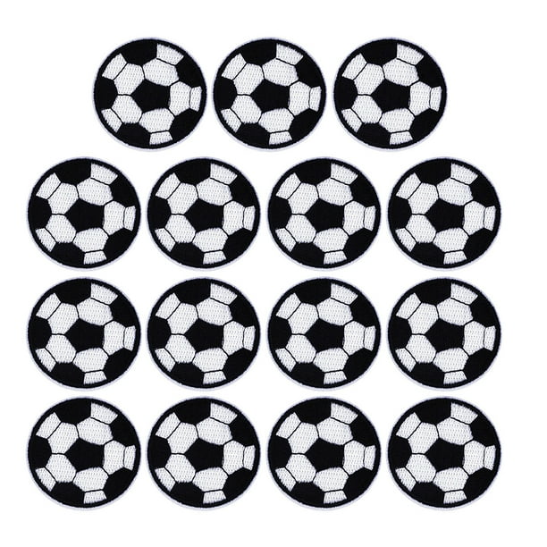 Parches de fútbol de tela 15pcs Bordado parches de tela parches de ropa (4 cm)