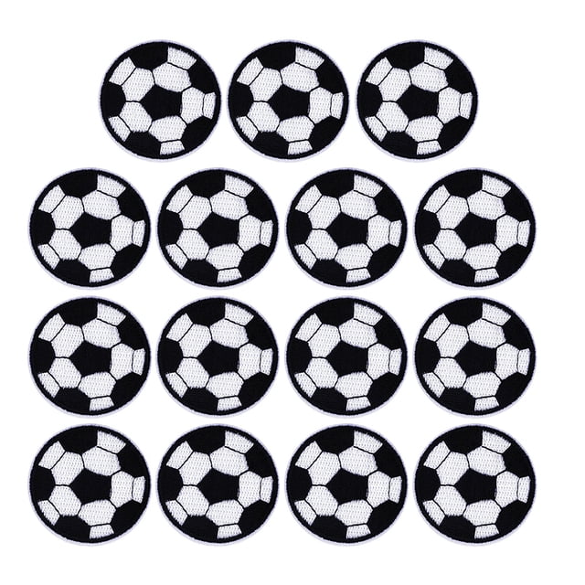 15pcs Fabric Soccer Patches Embroidery Cloth Patches Garment Patches (4cm)