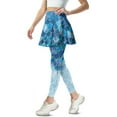 thumbnail image 2 of COEQINE Women Golf Skirted Legging with Pockets Moisture-Wicking Comfortable Yoga Leggings with Skirts Beauty Fish Scale Blue Gradient Print Tennis Skirts with Leggings, 2XL, 2 of 7