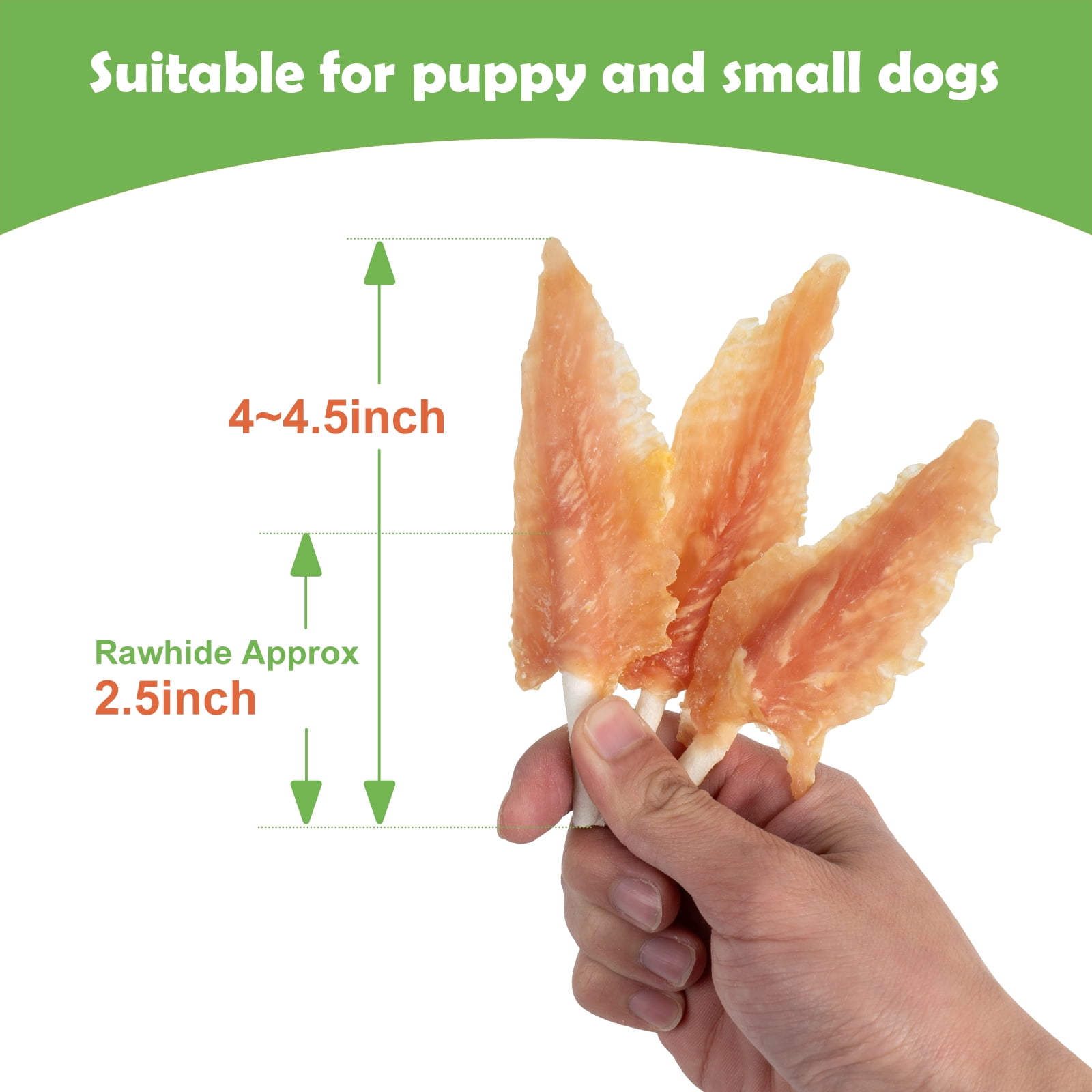 MON2SUN Chicken Wrapped Rawhide Sticks Small Dog Treats, 18.34 oz (40 Count)
