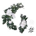 thumbnail image 1 of AMLESO 2 Pieces Artificial Flower Swag Wedding Welcome Sign Garlands Flower Garland for White, 1 of 8