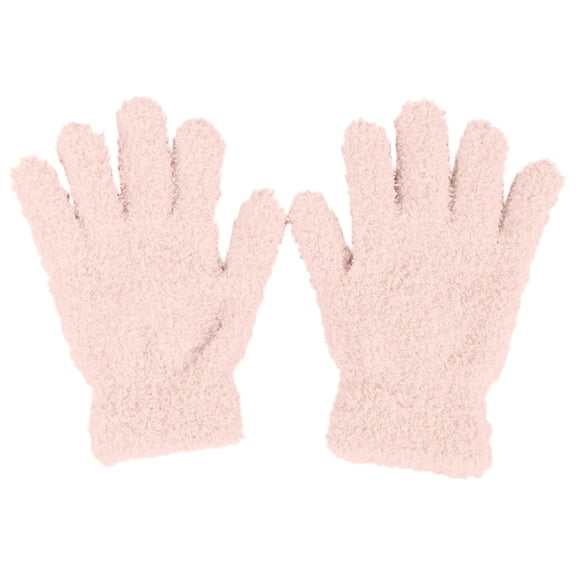 XXWXYD Velvet Knitted Full Finger Gloves Kids Children Boys Girls Soft Fuzzy Plush Winter Warm Thermal Insulated Cold Weather Snow Ski Snowboarding Outdoor Sports Play School Activities Gloves
