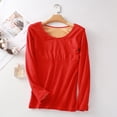 thumbnail image 4 of Qarigey Ropa interior térmica para mujer, calentador de terciopelo cálido para invierno, ropa de Base suave, camisetas básicas de manga larga con Prendas para la parte del cuerpo Rojo Qarigey AP013019-01, 4 of 6