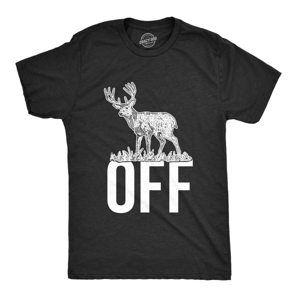 Mens Buck Off Funny T shirts Hunting Deer Tee Hilarious Offensive Novelty T  shirt (Heather Black) - L 