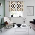 thumbnail image 4 of Black Brown Boho Kitchen Curtains Small Short 39 Inch Length, Southwestern Geometric Ethnic Retro Grommet Top Bedroom Living Room Curtains, Light Filtering Cafe Curtain Drapes 2 Panels Set 55''x39'', 4 of 9