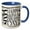 Blue/White, variant on 3drose, Modern Black and Image of Gold Brush Stroke Sixty Happy Birthday, 11oz Two-tone Green Mug