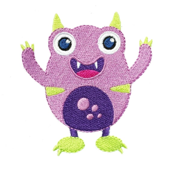 Cute Purple Monster Embroidered Iron On Patch