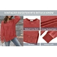 thumbnail image 4 of Rosvigor Vintage Sweatshirts for Women Loose Washed Shirts Side Split Long Sleeve Fashion Women Tops, 4 of 6