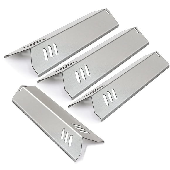 Plowo Stainless Steel Heat Plate Shield Gas Replacement for Dyna-Glo DGF510SBP, Backyard BY13-101-001-13, Uniflame GBC1059WB, BHG Grill Models, 4-Pack BBQ Burner Covers Flame Tamer, 15†x 3 13/16â€