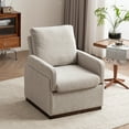 thumbnail image 4 of Kidol & Shellder Modern Accent Chair with Wood Legs Boucle Upholstered Armchair for Living Room, Bedroom, Office & Lounge, Single Sofa Chair with Backrest, Easy Assembly, Oatmeal, 4 of 9