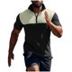 thumbnail image 3 of Ceisia Men's Slim Fit Short Sleeve Half-Zip Color-Blocked Top Waffle-Knit Texture Spring Summer Shirt Gift, 3 of 6