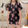 thumbnail image 5 of TZEWGL Night Suit For Baby Satin Silk Short Sleeves Button Down Top Classic Shorts With 2 Piece Set Features Pjs For Kids size 6-7T, 5 of 5