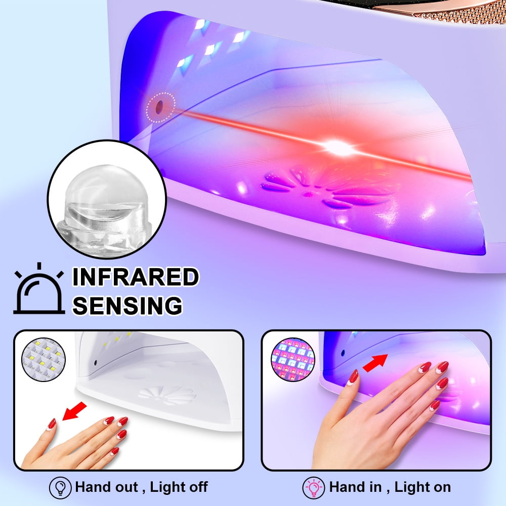 308W Professional Nail Lamp - UV LED Nail Dryer for Gel Polish, Fast Curing Light with Sensor, High Power Salon Manicure Machine for Home & Nail Salon Use