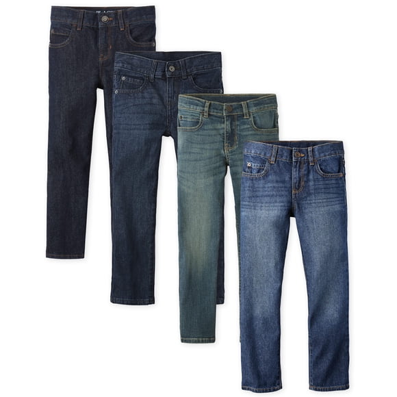 Jeans The Children's Place para niños, básicos, pierna recta, paquete de 4
