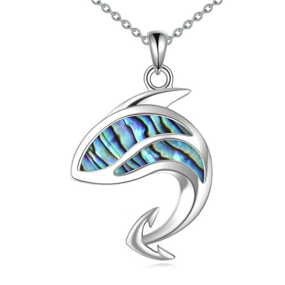Shark Anchor Necklaces for Women 925 Sterling Silver Anchor Ocean Abalone shellfish Jewelry Gift