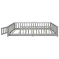 thumbnail image 5 of PAPROOS Queen Montessor Floor Bed, Solid Wood Toddler Bed with Safety Guardrail and Door, Easy Assembly, Low-to-Floor Bed Frame with Slats for Kids, Gray, 5 of 11