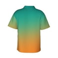 thumbnail image 3 of Daiia Orange To Teal Gradient1 Hawaiian Shirt for Men Gentle Cotton Regular Short Sleeve Casual-3X-Large, 3 of 9
